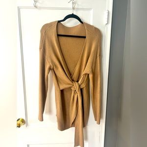 Tan Wrap Knot Sweater